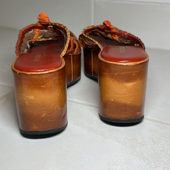 Stephane Kelian Paris Braided Wedge Sandals Red Size 5.5 Women’s GREAT CONDTION - Picture 9 of 9